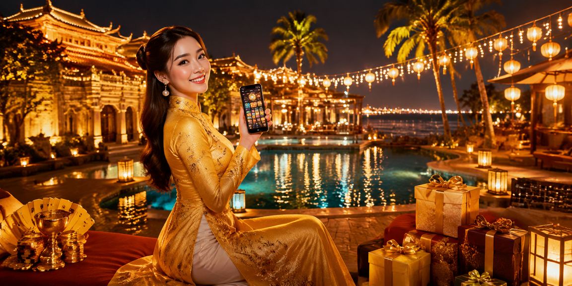 Phụ nữ mặc áo dài tại Huế sử dụng ứng dụng casino trực tuyến trên điện thoại