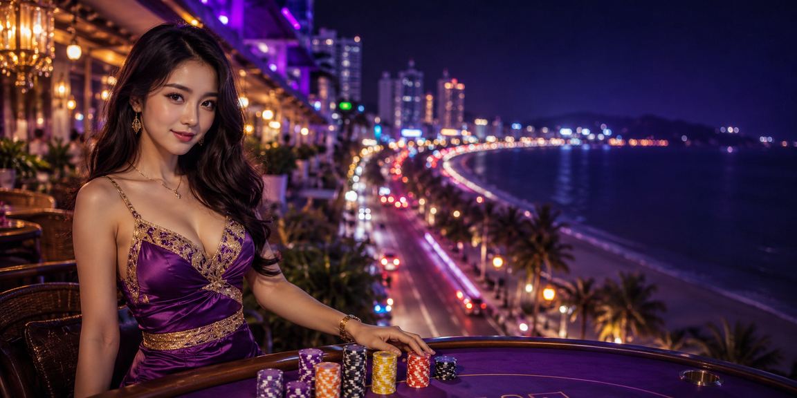 Không gian cà phê Vũng Tàu với máy tính bảng và giao diện casino trực tuyến